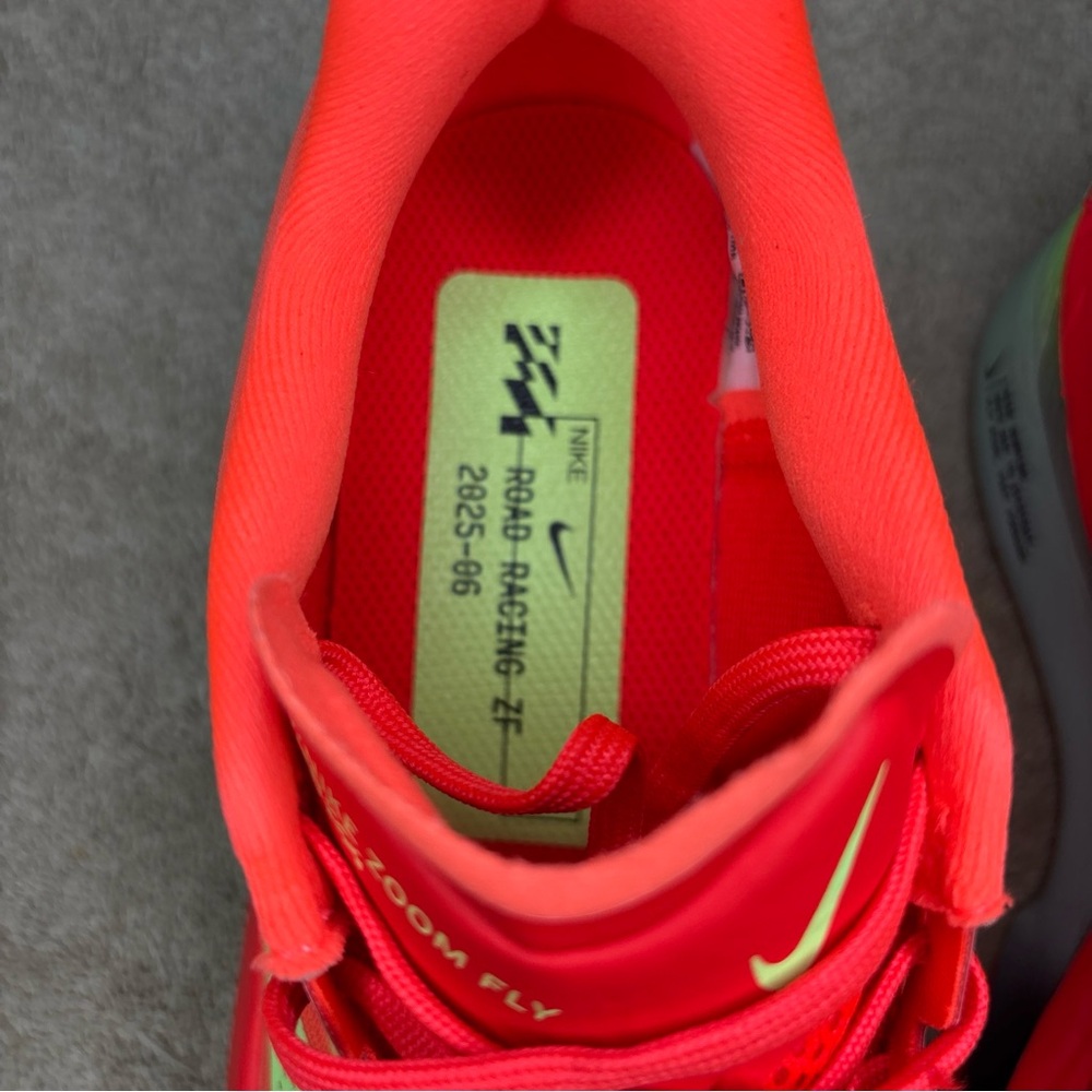 Nike Zoom Fly 6 Women's Running Shoes Bright Crimson/Lime Blast, Size 5.5 - Picture 6 of 10